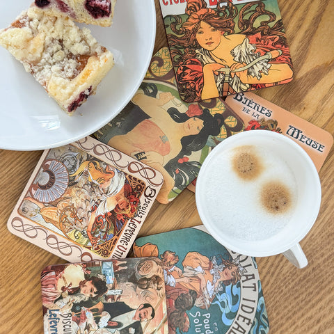 Sada podtácků 6 ks Alfons Mucha patchwork
