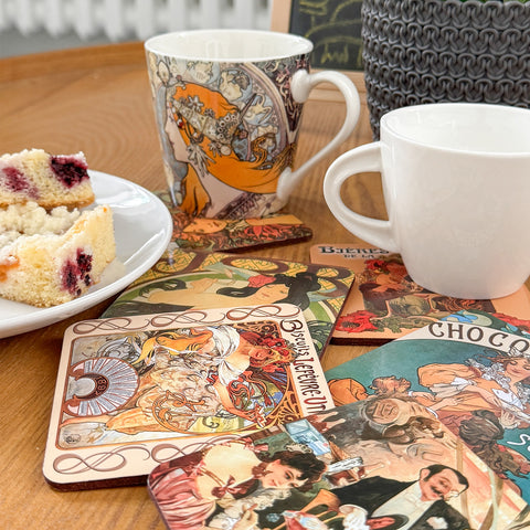Sada podtácků 6 ks Alfons Mucha patchwork