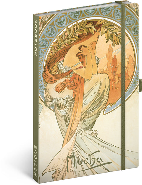 Notes Alfons Mucha – Poezie, linkovaný, 13 × 21 cm