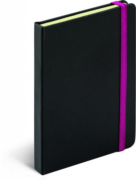 Notes Tucson černý/růžový, linkovaný, 13 × 21 cm