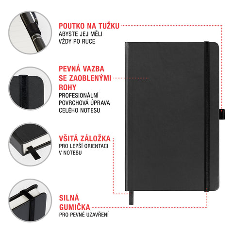 Notes Peříčka, linkovaný, 13 × 21 cm