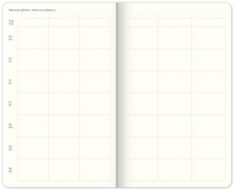 Týdenní nedatovaný diář My Bullet Planner, 13 × 21 cm CZ/SK