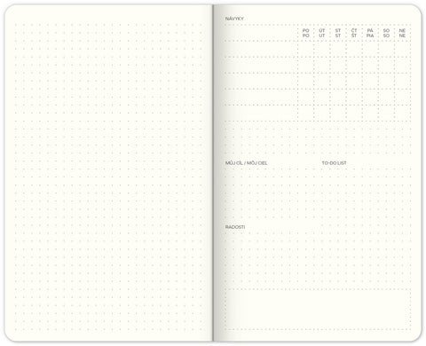 Týdenní nedatovaný diář My Bullet Planner, 13 × 21 cm CZ/SK