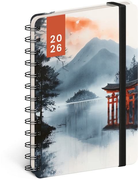 Spirálový 18měsíční diář Petito – Japonsko 2025/2026, 13 x 18 cm