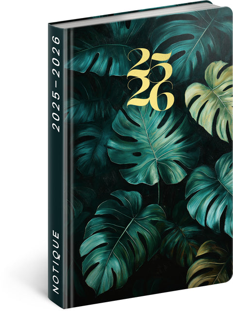 18měsíční diář Petito – Monstera 2025/2026, 11 x 17 cm