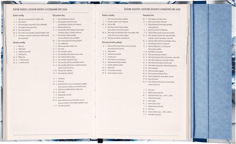 Týdenní magnetický diář Porcelánový květ 2026, 11 x 16 cm