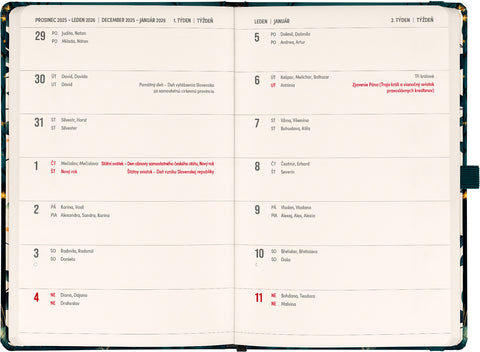 Planbook diář/notes Liška 2026, 13 x 21 cm