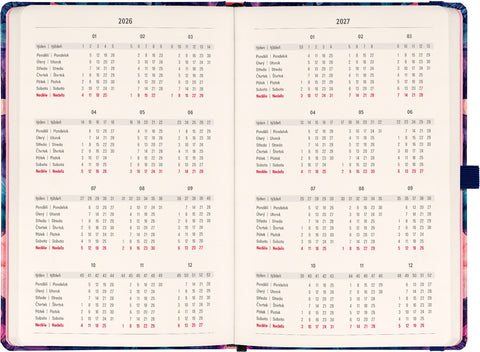 Planbook diář/notes Kytice 2026, 13 x 21 cm