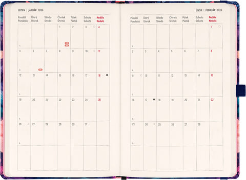 Planbook diář/notes Kytice 2026, 13 x 21 cm