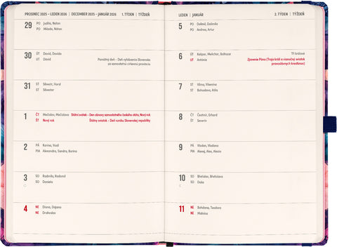 Planbook diář/notes Kytice 2026, 13 x 21 cm
