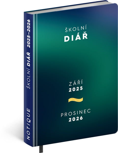 Školní diář Zelený (září 2025 – prosinec 2026), 9,8 x 14,5 cm