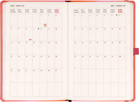 Planbook diář/notes Korál 2027, 13 x 21 cm