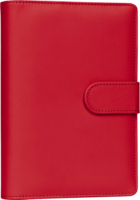 Refill – Týdenní kroužkový diář s vyměnitelnými listy 2027, sytě červený, 12,5 x 19 cm