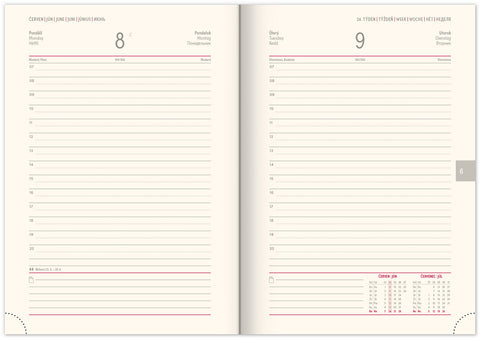 Denní diář Panama 2026, hnědý, 15 x 21 cm