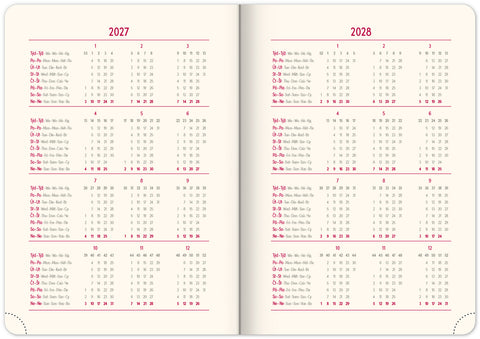 Denní diář Prestigio 2027, hnědý, 15 x 21 cm