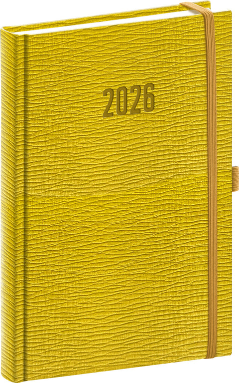 Denní diář Rivoli 2026, žlutozelený, 15 x 21 cm