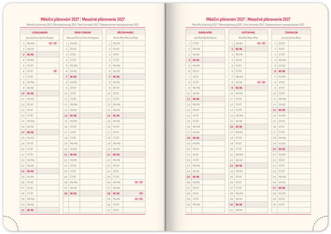 Denní diář Twill 2026, černo-zlatý, 15 x 21 cm