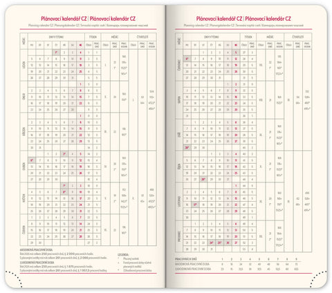 Kapesní diář Panama 2026, hnědý, 9 x 15,5 cm