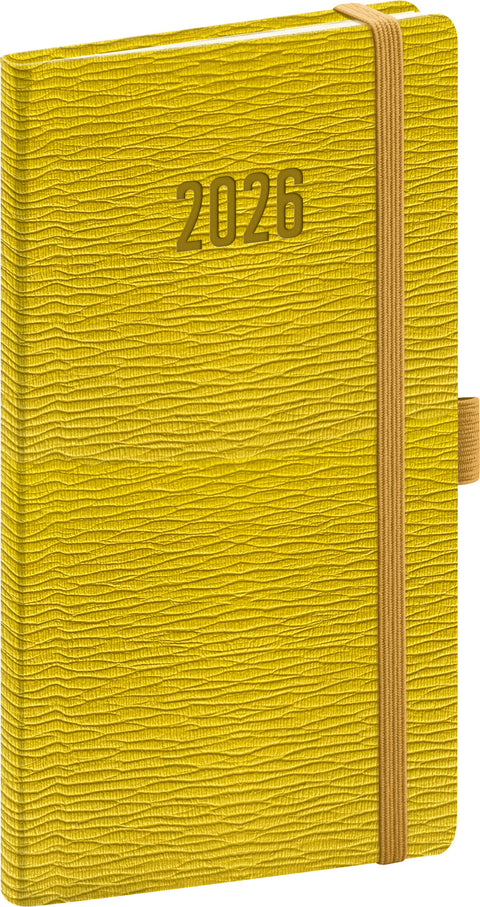 Kapesní diář Rivoli 2026, žlutozelený, 9 x 15,5 cm
