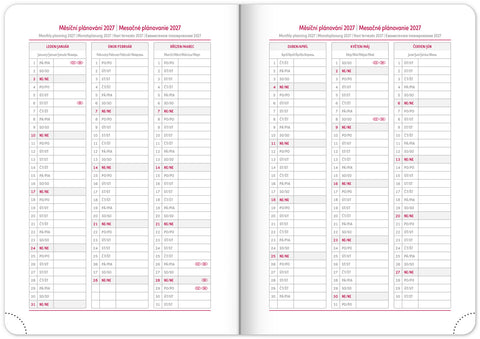 Týdenní diář Ajax 2026, zelený, 15 x 21 cm
