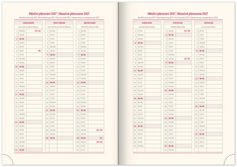 Týdenní diář Panama 2026, tmavě modrý, 15 x 21 cm