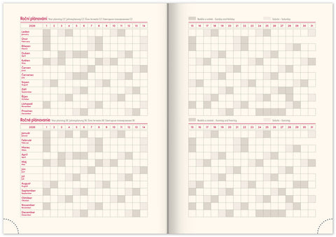 Týdenní diář Rivoli 2026, světle modrý, 15 x 21 cm