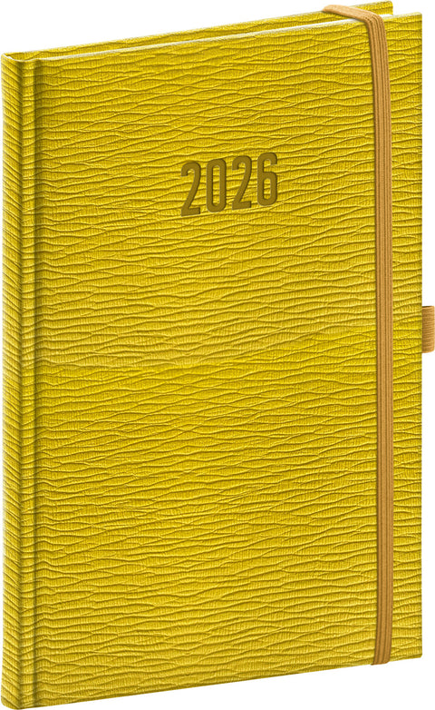 Týdenní diář Rivoli 2026, žlutozelený, 15 x 21 cm