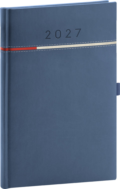 Týdenní diář Tomy 2027, modro-červený, 15 x 21 cm