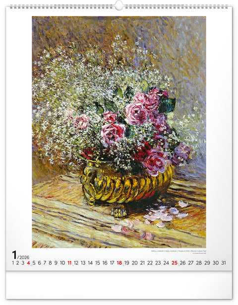 Nástěnný kalendář Claude Monet 2026, 48 x 56 cm