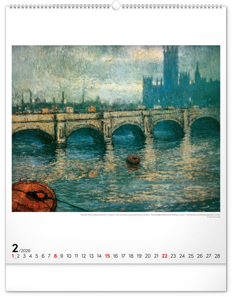Nástěnný kalendář Claude Monet 2026, 48 x 56 cm