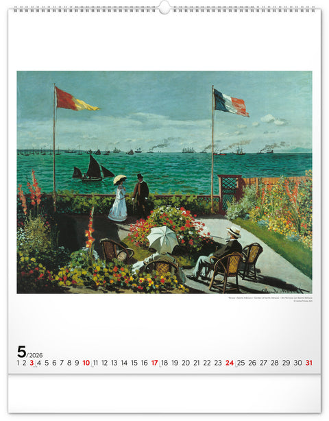 Nástěnný kalendář Claude Monet 2026, 48 x 56 cm