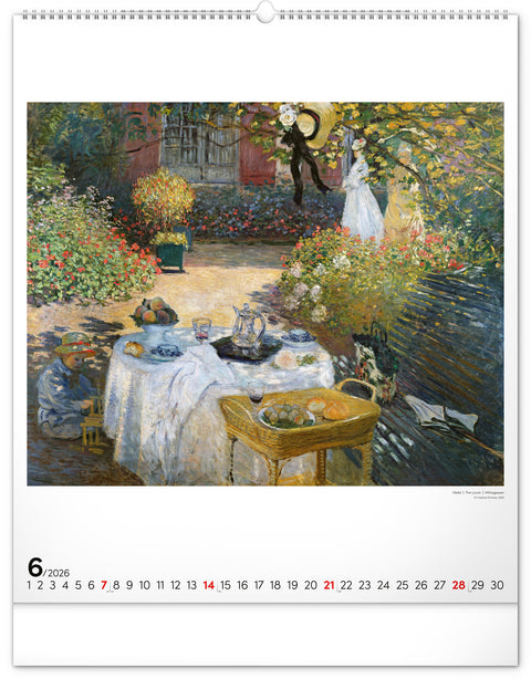 Nástěnný kalendář Claude Monet 2026, 48 x 56 cm