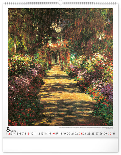 Nástěnný kalendář Claude Monet 2026, 48 x 56 cm