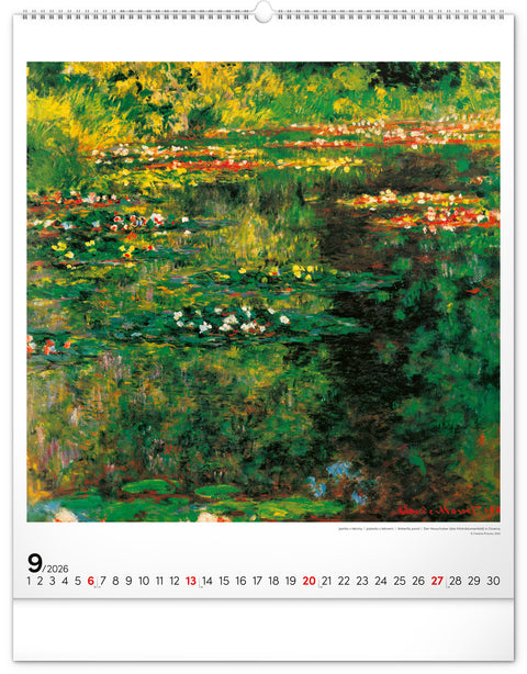 Nástěnný kalendář Claude Monet 2026, 48 x 56 cm