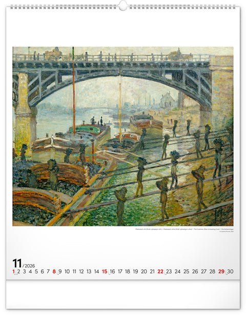 Nástěnný kalendář Claude Monet 2026, 48 x 56 cm