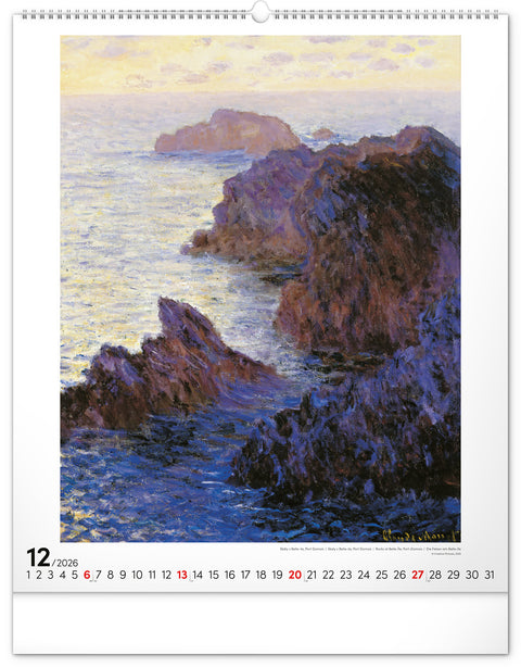 Nástěnný kalendář Claude Monet 2026, 48 x 56 cm