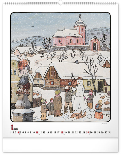 Nástěnný kalendář Josef Lada 2026, 48 x 56 cm