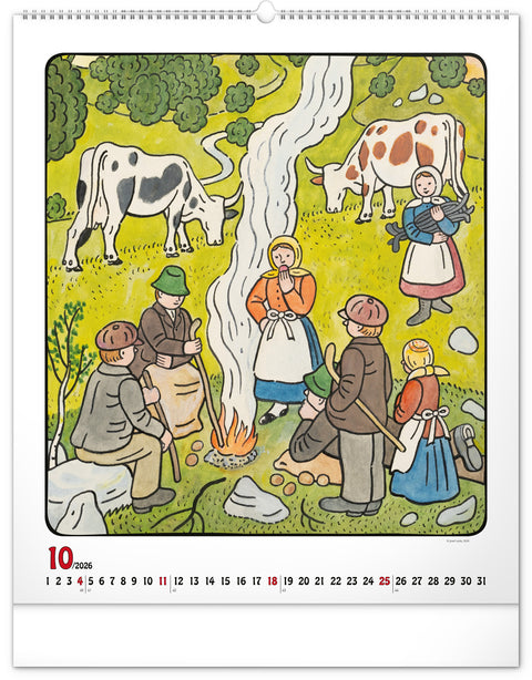 Nástěnný kalendář Josef Lada 2026, 48 x 56 cm