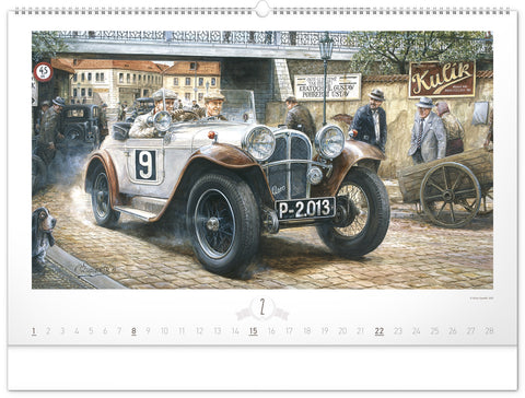Nástěnný kalendář Oldtimers – Václav Zapadlík 2026, 64 x 42 cm