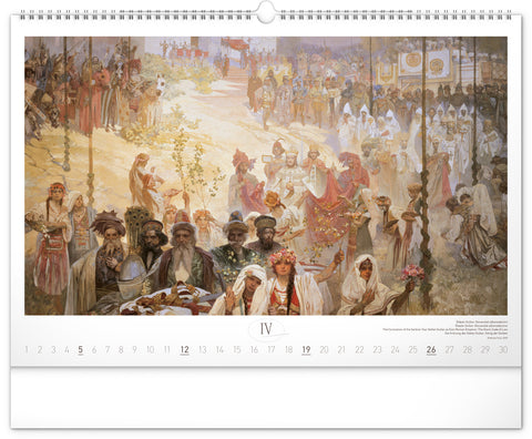 Nástěnný kalendář Slovanská epopej – Alfons Mucha 2026, 48 x 33 cm
