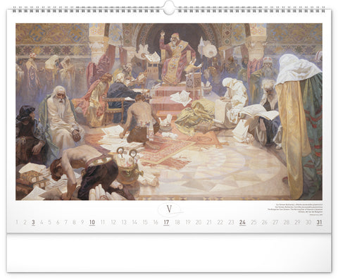 Nástěnný kalendář Slovanská epopej – Alfons Mucha 2026, 48 x 33 cm