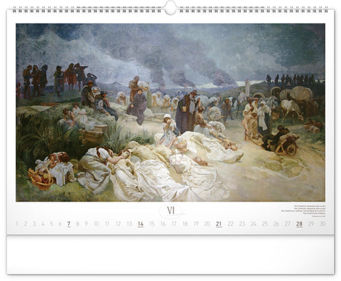 Nástěnný kalendář Slovanská epopej – Alfons Mucha 2026, 48 x 33 cm