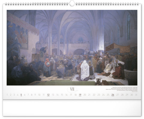 Nástěnný kalendář Slovanská epopej – Alfons Mucha 2026, 48 x 33 cm