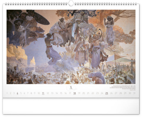 Nástěnný kalendář Slovanská epopej – Alfons Mucha 2026, 48 x 33 cm