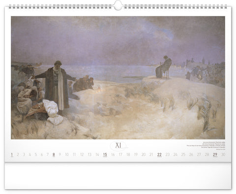 Nástěnný kalendář Slovanská epopej – Alfons Mucha 2026, 48 x 33 cm
