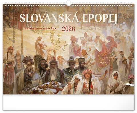 Nástěnný kalendář Slovanská epopej – Alfons Mucha 2026, 48 x 33 cm