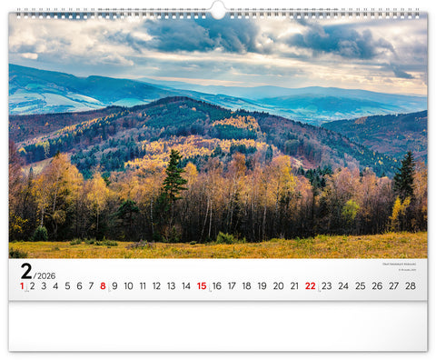 Nástěnný kalendář Panoramata Česka 2026, 48 x 33 cm