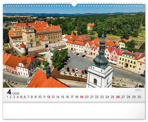 Nástěnný kalendář Panoramata Česka 2026, 48 x 33 cm