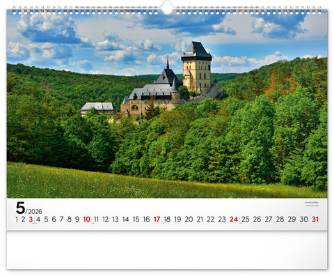 Nástěnný kalendář Panoramata Česka 2026, 48 x 33 cm