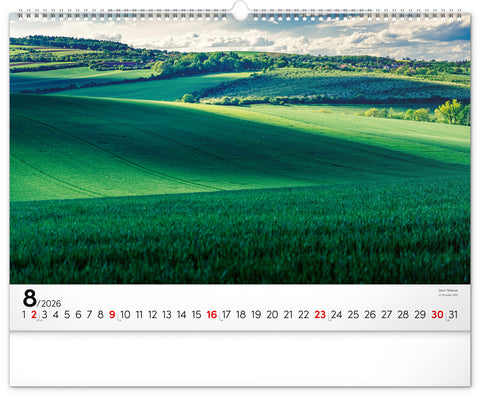 Nástěnný kalendář Panoramata Česka 2026, 48 x 33 cm